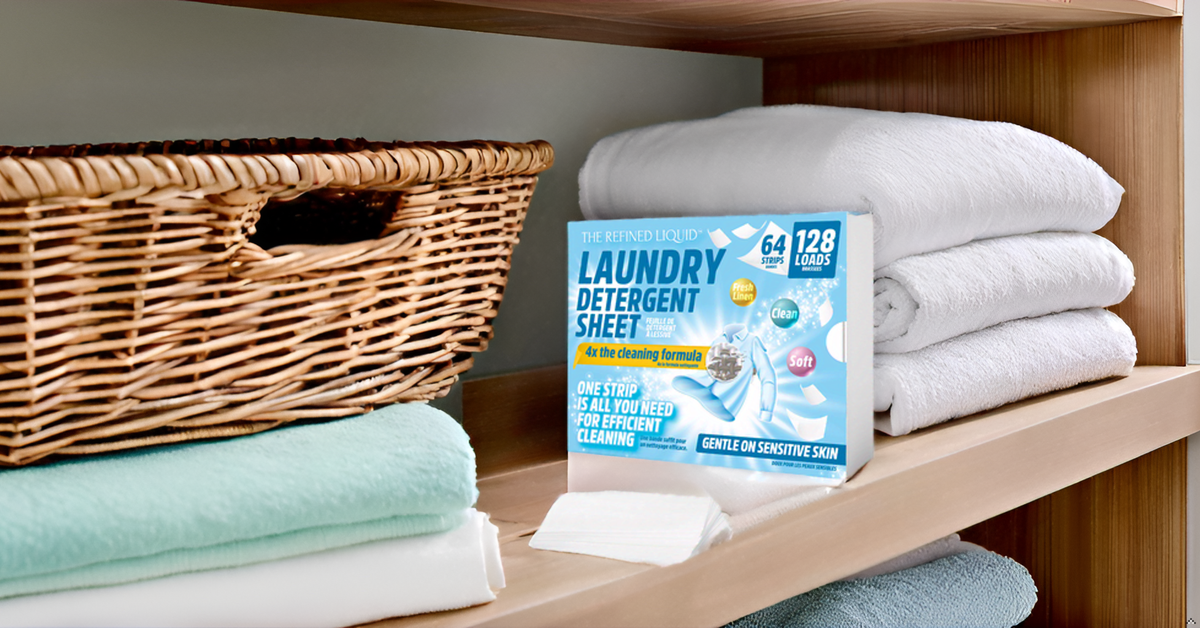 The Refined Liquid Laundry Detergent Sheets, 64 Strip / 128 Loads